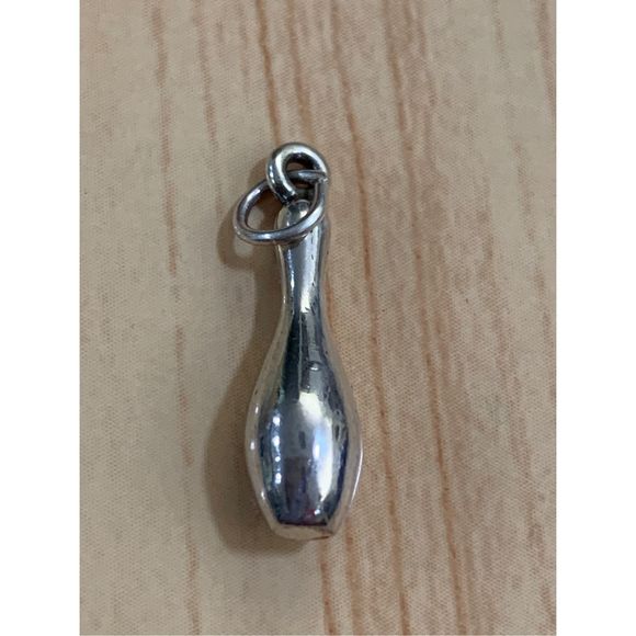 Bowling Pin Sterling Silver Jewelry Charm #sport #bowling - Picture 3 of 3